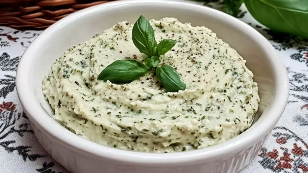 how to make an easy vegan garlic herb cheese recipe with step by step instructions