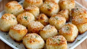 parmesan bread bites recipe on a plate