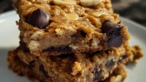 4 Ingredient Peanut Butter Banana Bars