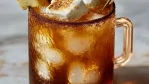 the campfire mule cocktail is served in a glass