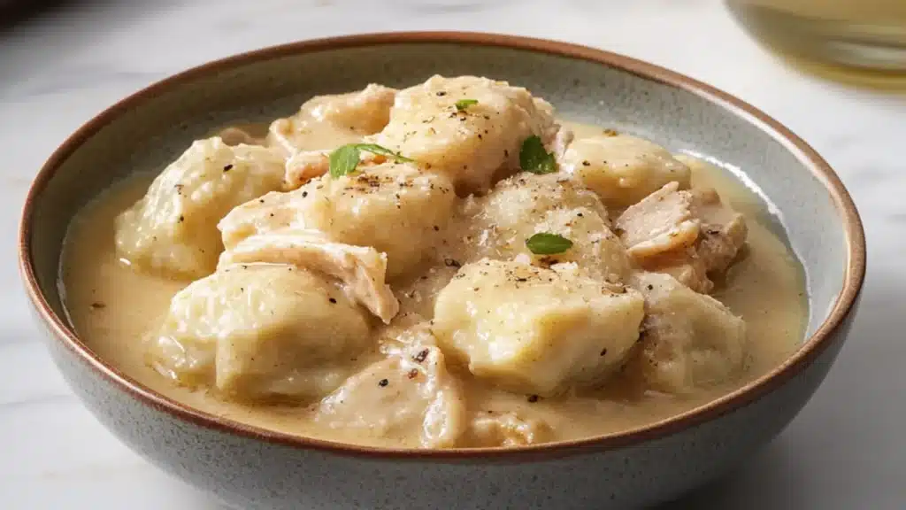 Easy Chicken and Dumplings with Biscuits