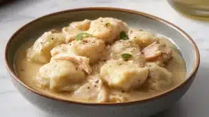 Easy Chicken and Dumplings with Biscuits