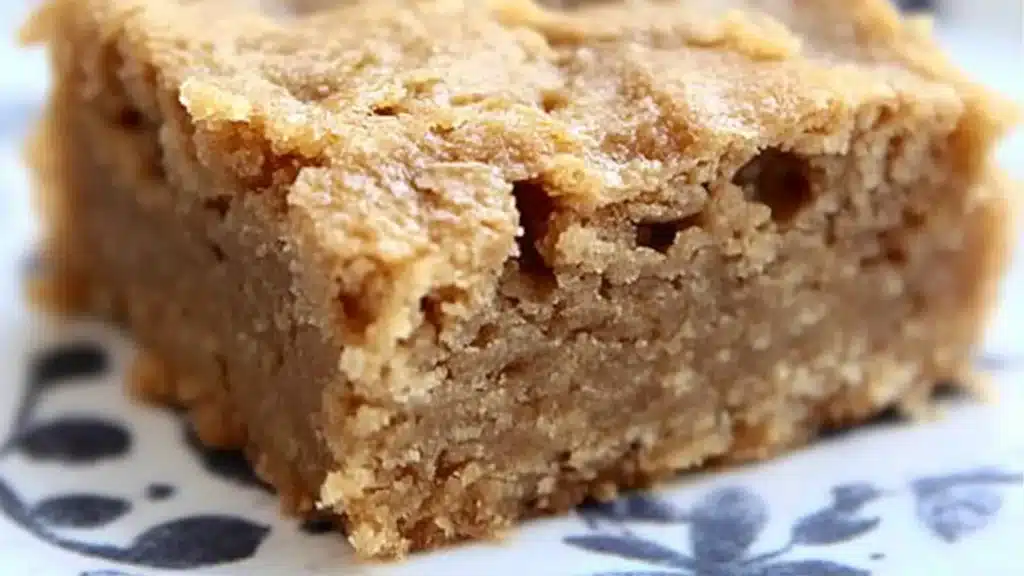 four ingredient peanut butter banana bars on a white plate