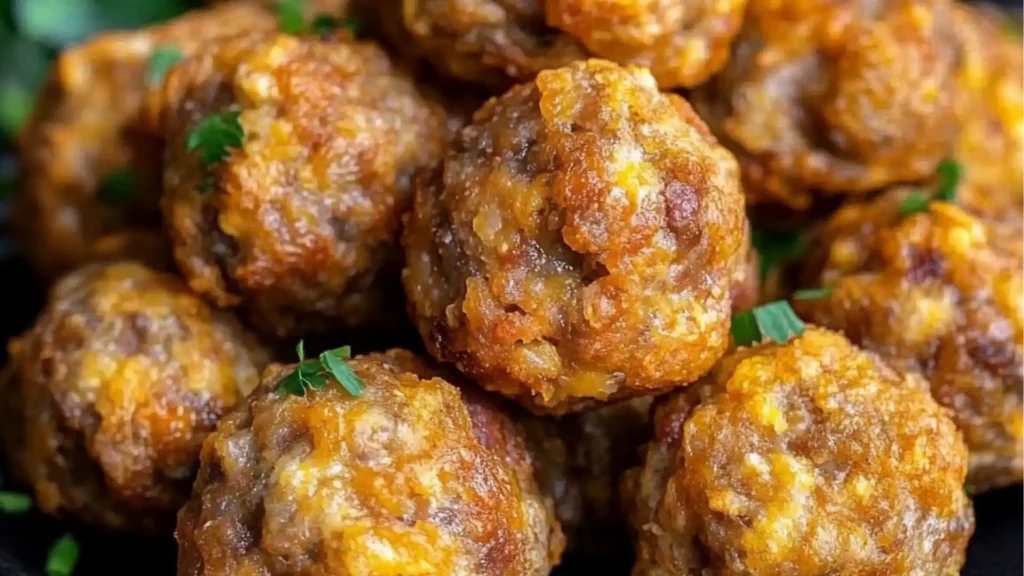 a Blackbowl filled with meatballs covered in cheese and seasoning sitting on top of a table
