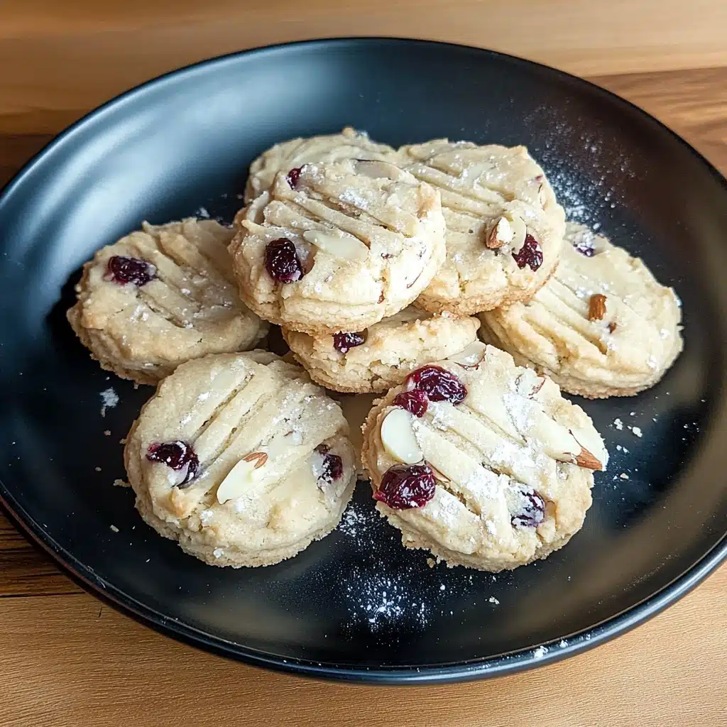 Cranberry Almond Shortbread Cookies