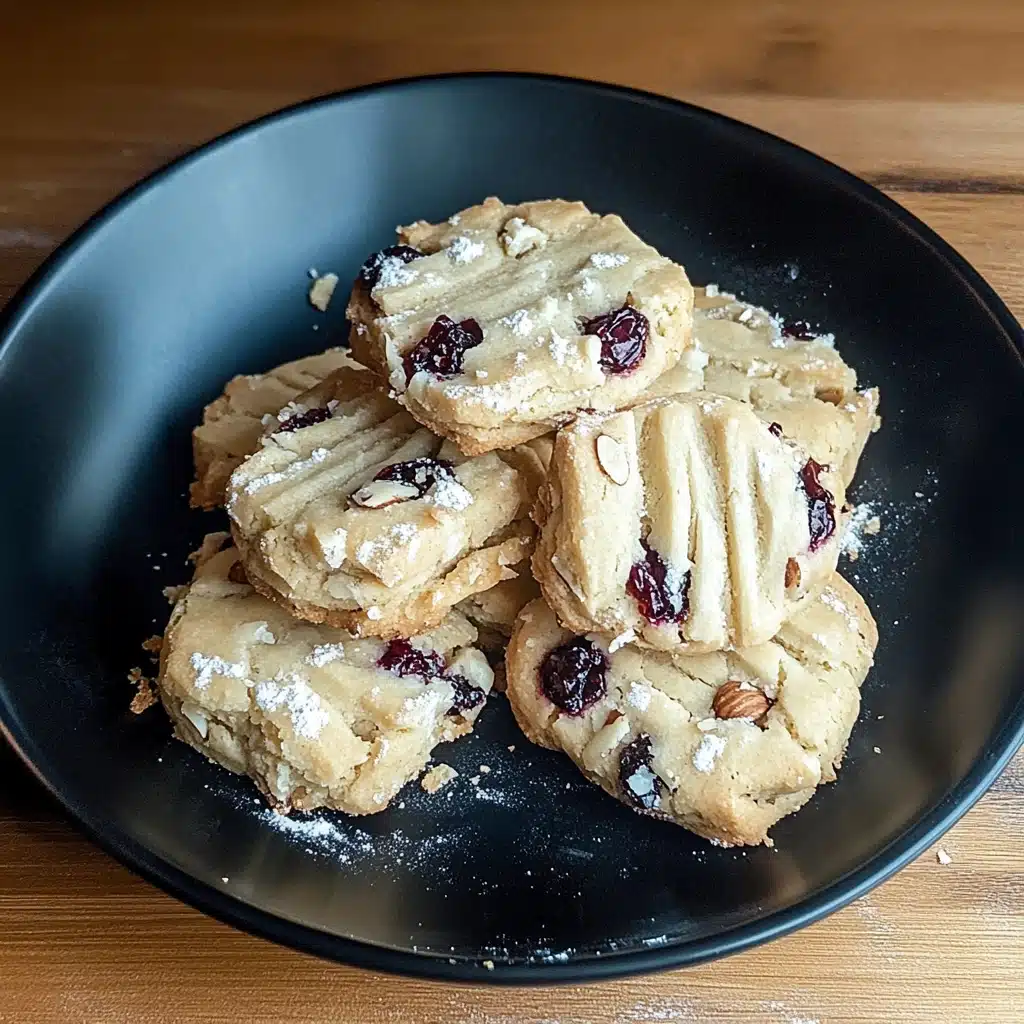 Cranberry Almond Shortbread Cookies