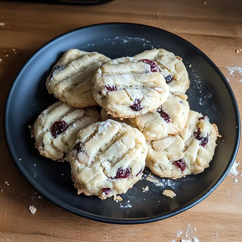 Cranberry Almond Shortbread Cookies