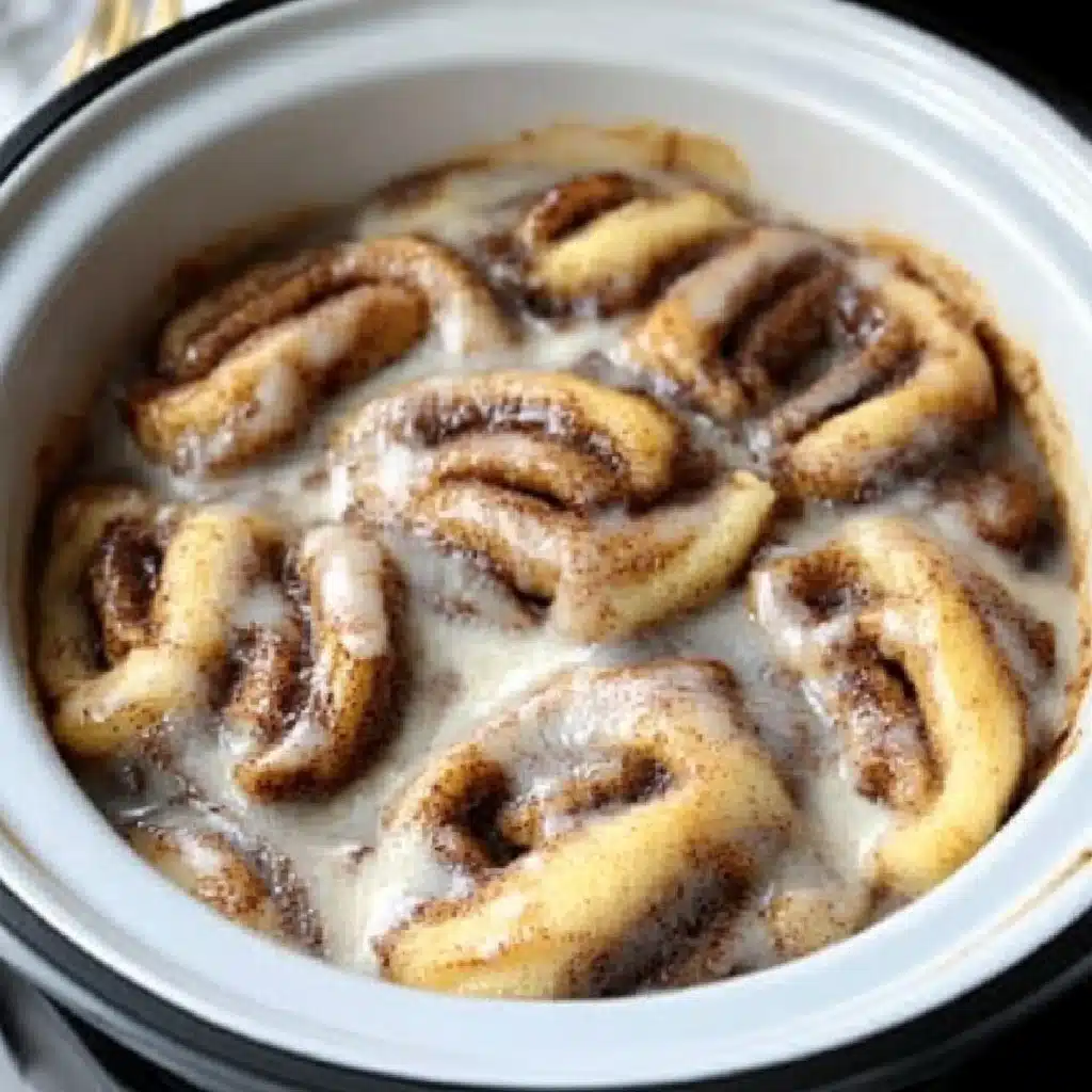 Crockpot Cinnamon Roll Casserole