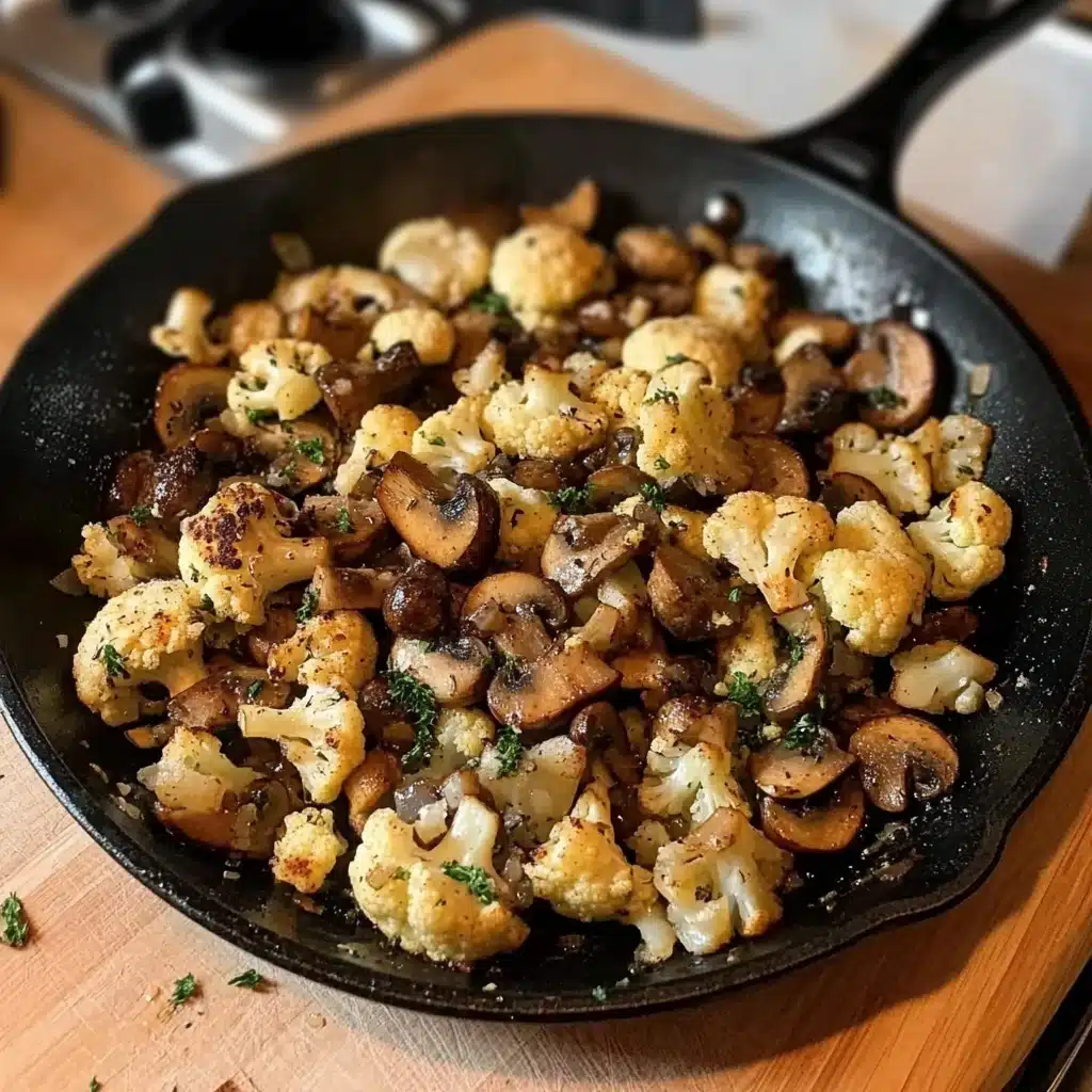 Garlic Cauliflower and Mushroom Skillet