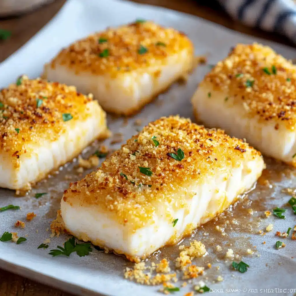 Garlic Parmesan Crusted Halibut