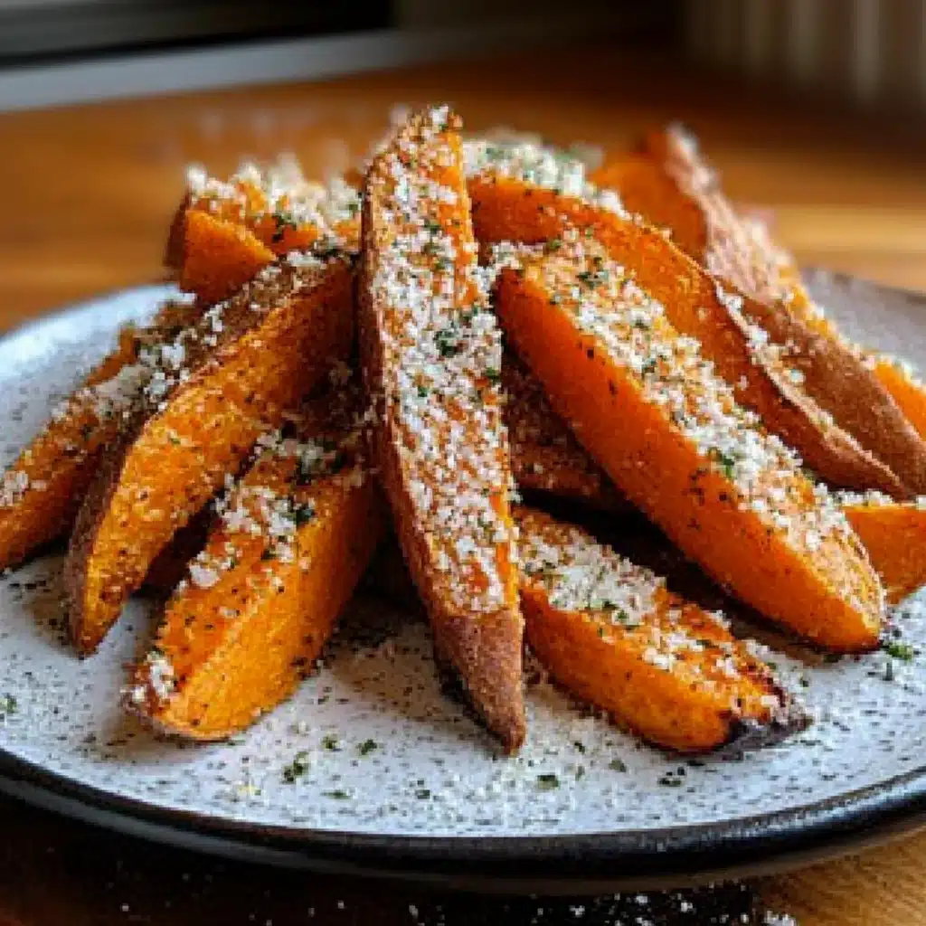 Garlic Parmesan Sweet Potato Wedges