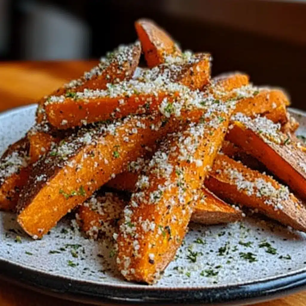 Garlic Parmesan Sweet Potato Wedges