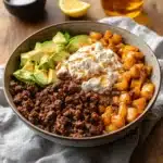 Ground Beef Hot Honey Bowl