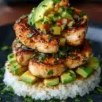 Honey Lime Chicken & Avocado Rice Stack