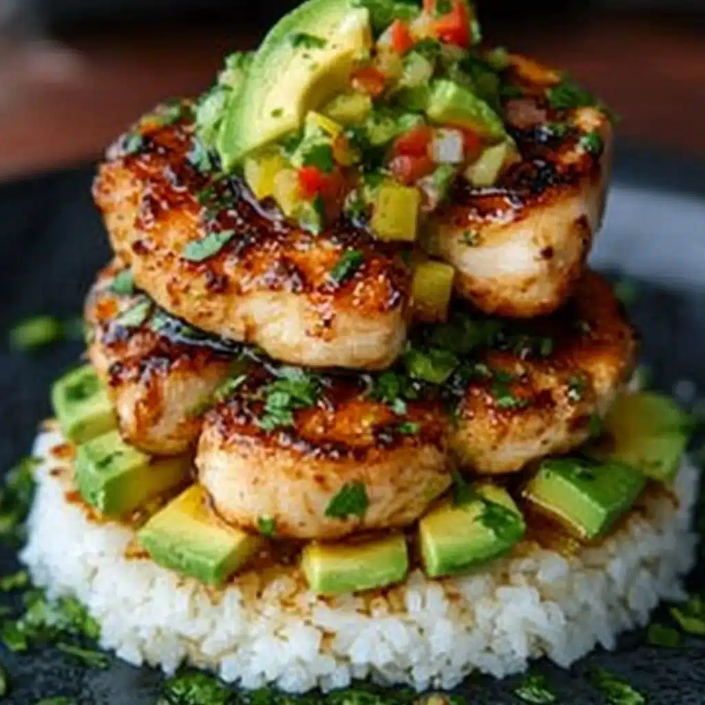 Honey Lime Chicken & Avocado Rice Stack