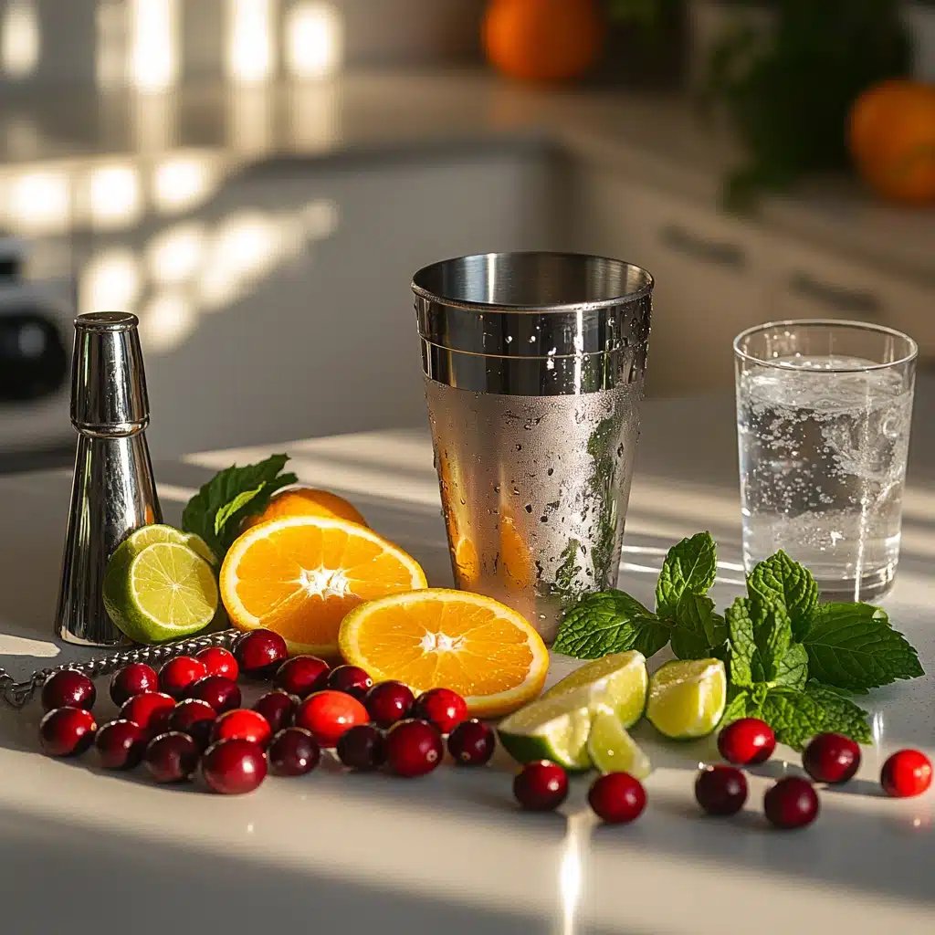 orange cranberry mojitos