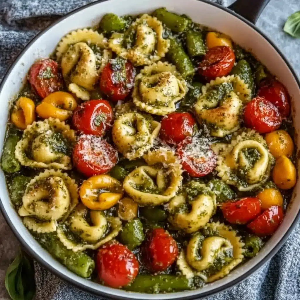 One-Pan Pesto Chicken, Tortellini, and Veggies