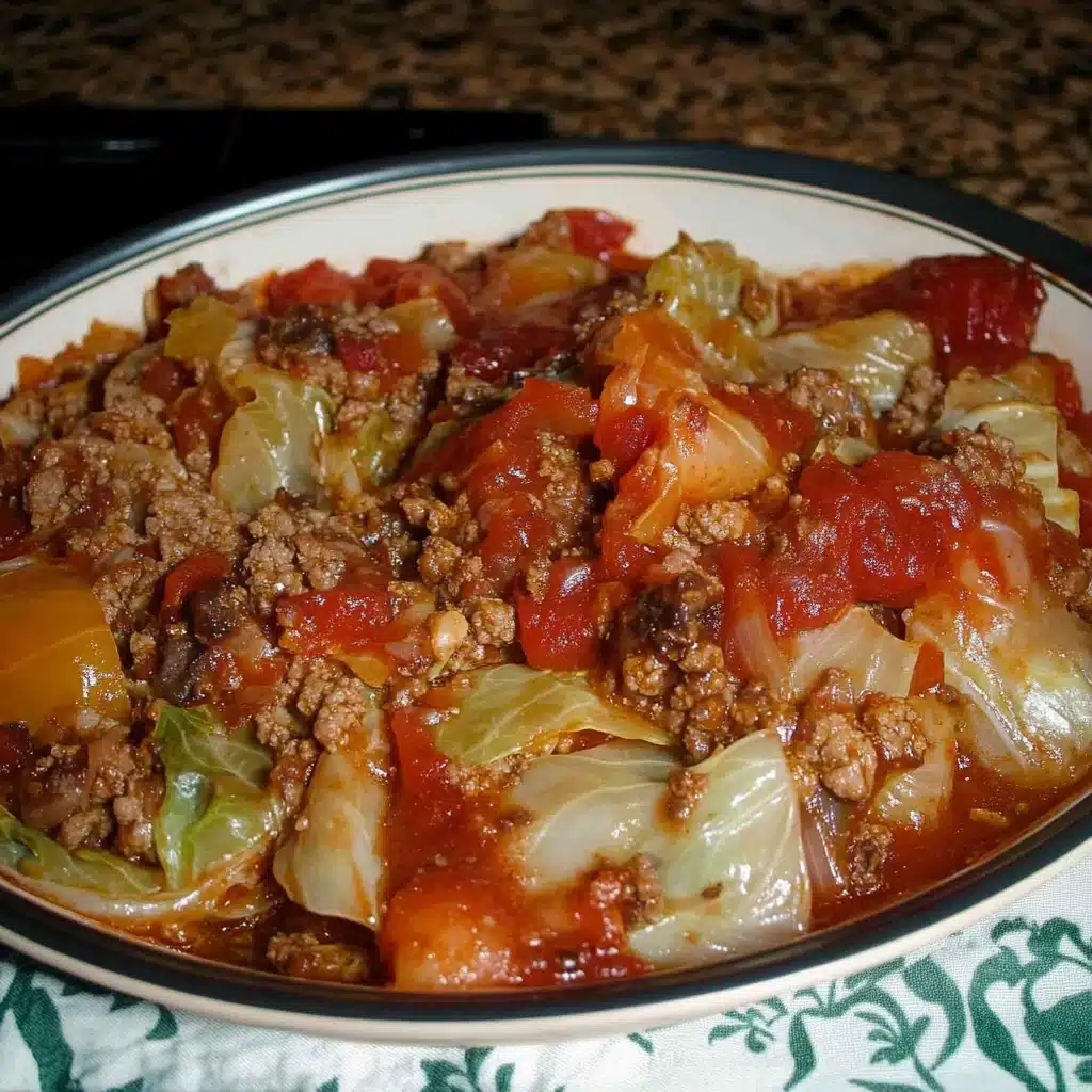 One-Pan Unstuffed Ground Beef Cabbage Roll Casserole
