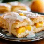 Peach Butter Swim Biscuits with Vanilla Glaze