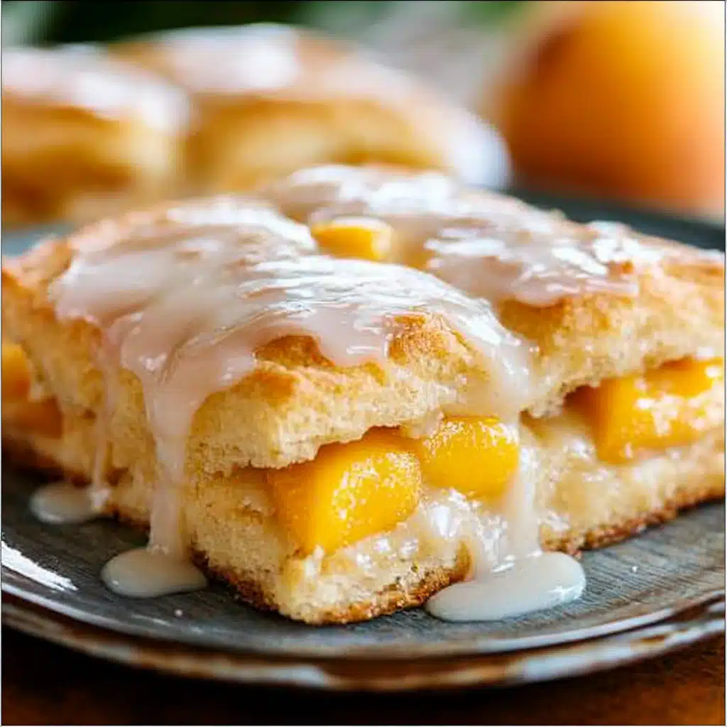 Peach Butter Swim Biscuits with Vanilla Glaze