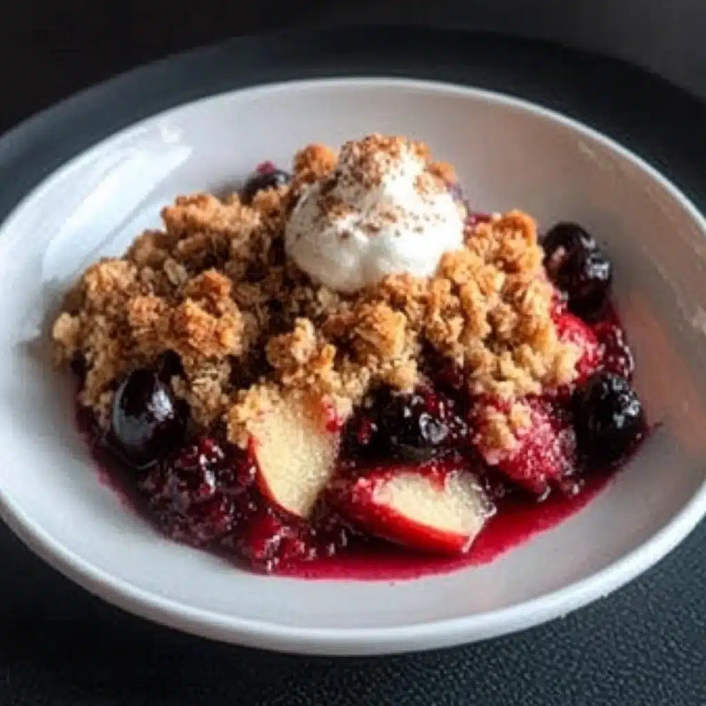 Spiced Cranberry Apple Crumble with Oat Topping