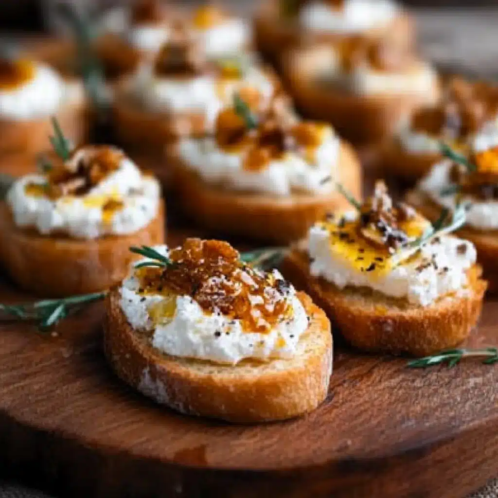 Whipped Feta Crostini with Hot Honey