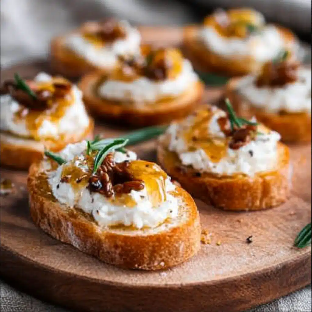 Whipped Feta Crostini with Hot Honey
