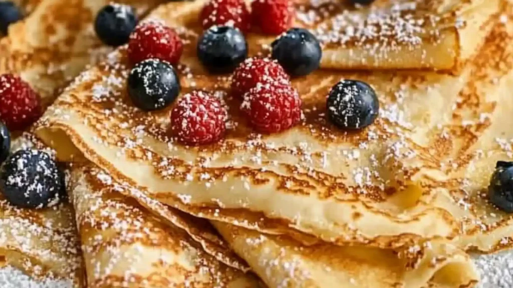 some food is stacked on top of each other with chocolate in the middle and an ingredient list below