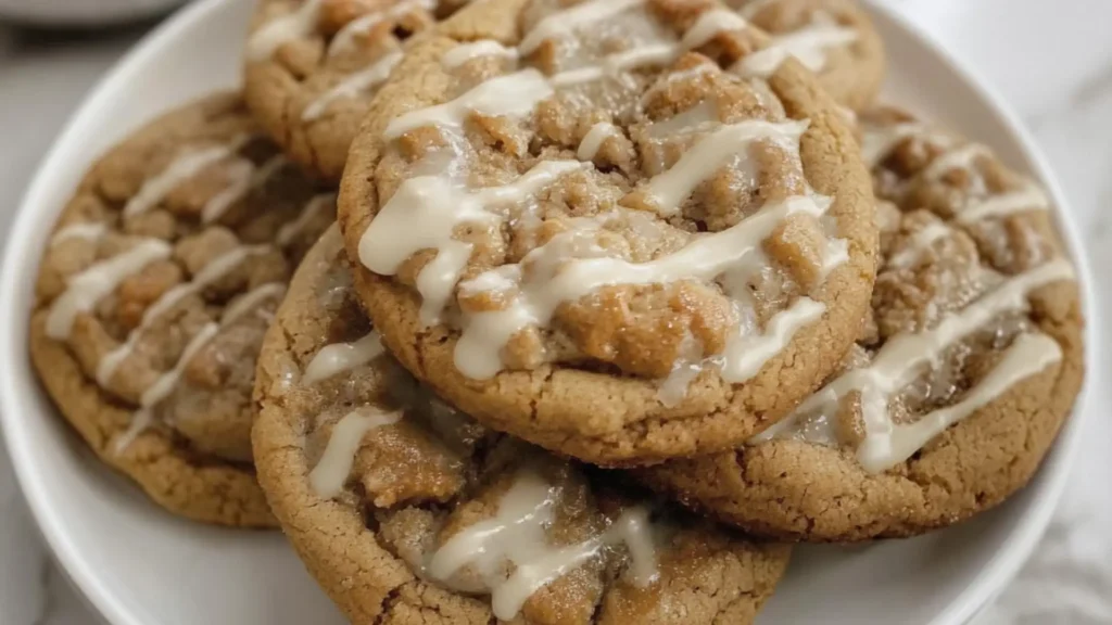 glumore girls coffee cake cookies recipe with white icing on top and in the middle