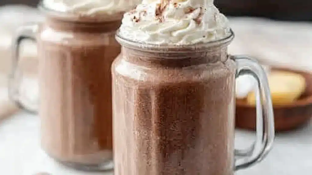 mugs filled with ice cream and chocolate