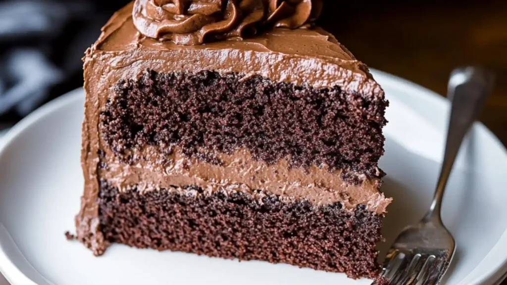 the best vegan chocolate cake recipe is made with only one bite taken from it