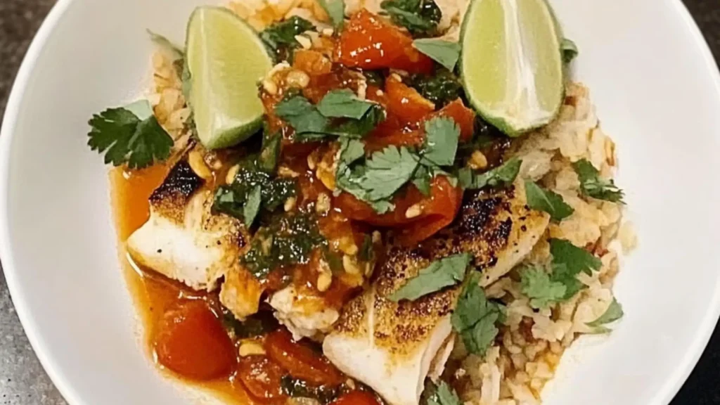 a bowl filled with food sitting on top of a table
