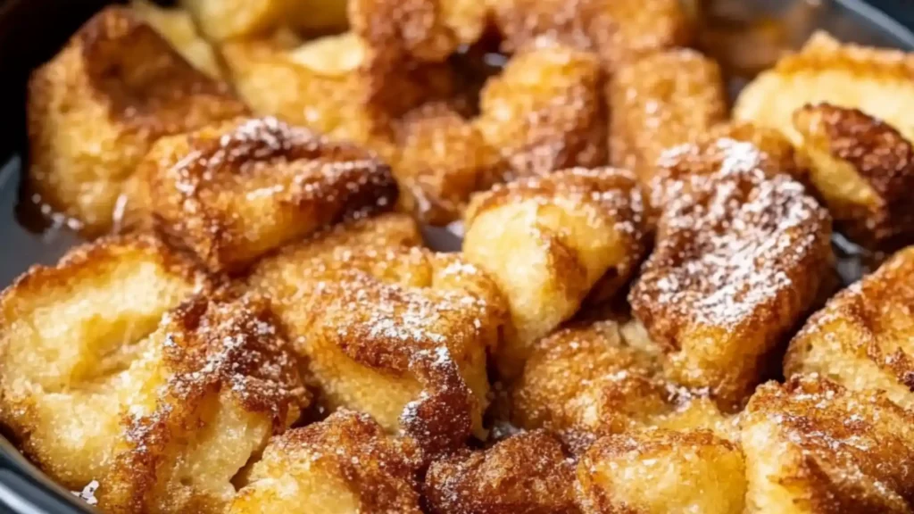 slow cooker french toast casserole with caramel sauce