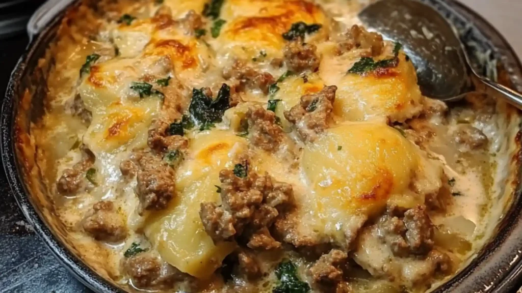 a casserole dish sitting on top of a stove