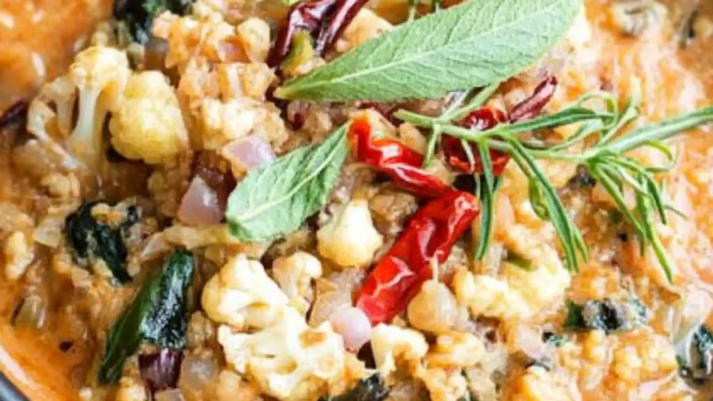 bowls filled with red curry and topped with bread