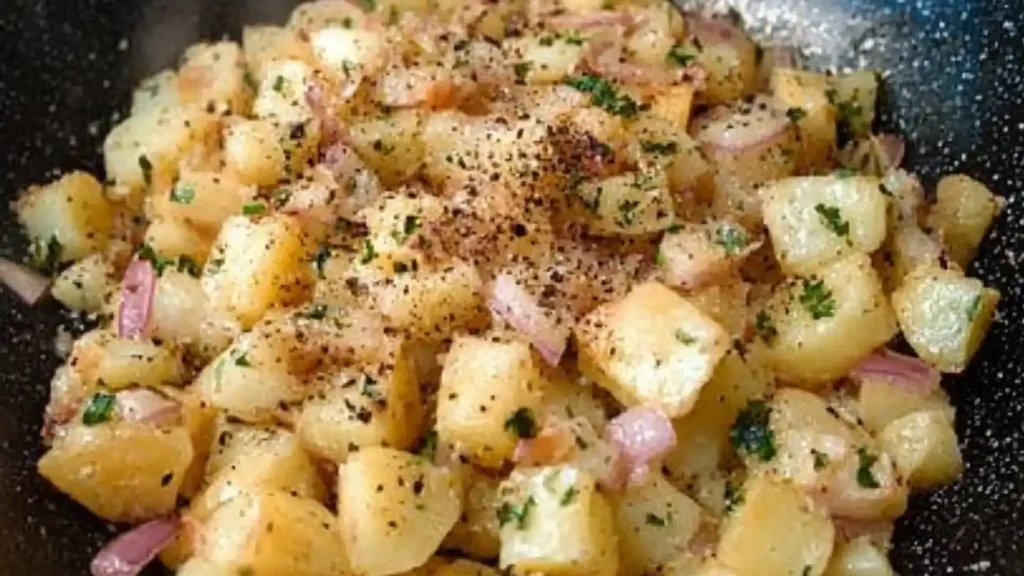a bowl filled with potato salad on top of a table