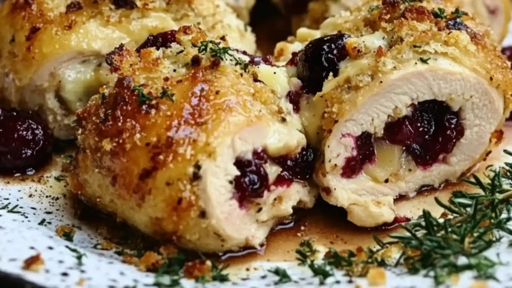 cranberry brie stuffed chicken recipe, easy stuffed chicken with brie, baked chicken with cranberry and brie, holiday chicken recipe with brie, savory stuffed chicken breast with cranberry, cranberry brie chicken dinner recipe