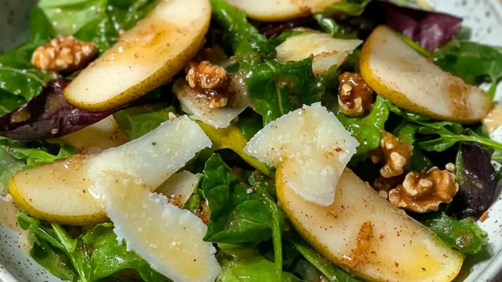 Pear and Rocket Salad With Parmesan and Walnuts