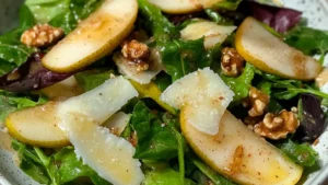 Pear and Rocket Salad With Parmesan and Walnuts