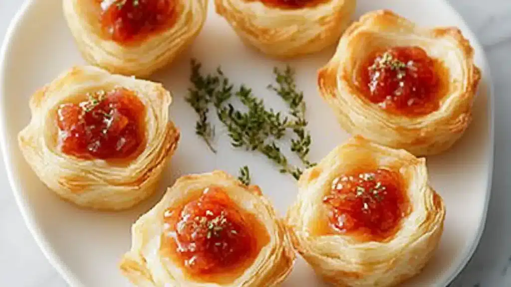 picture showing different types of appetizers and the words hot pepper jelly cheese bites