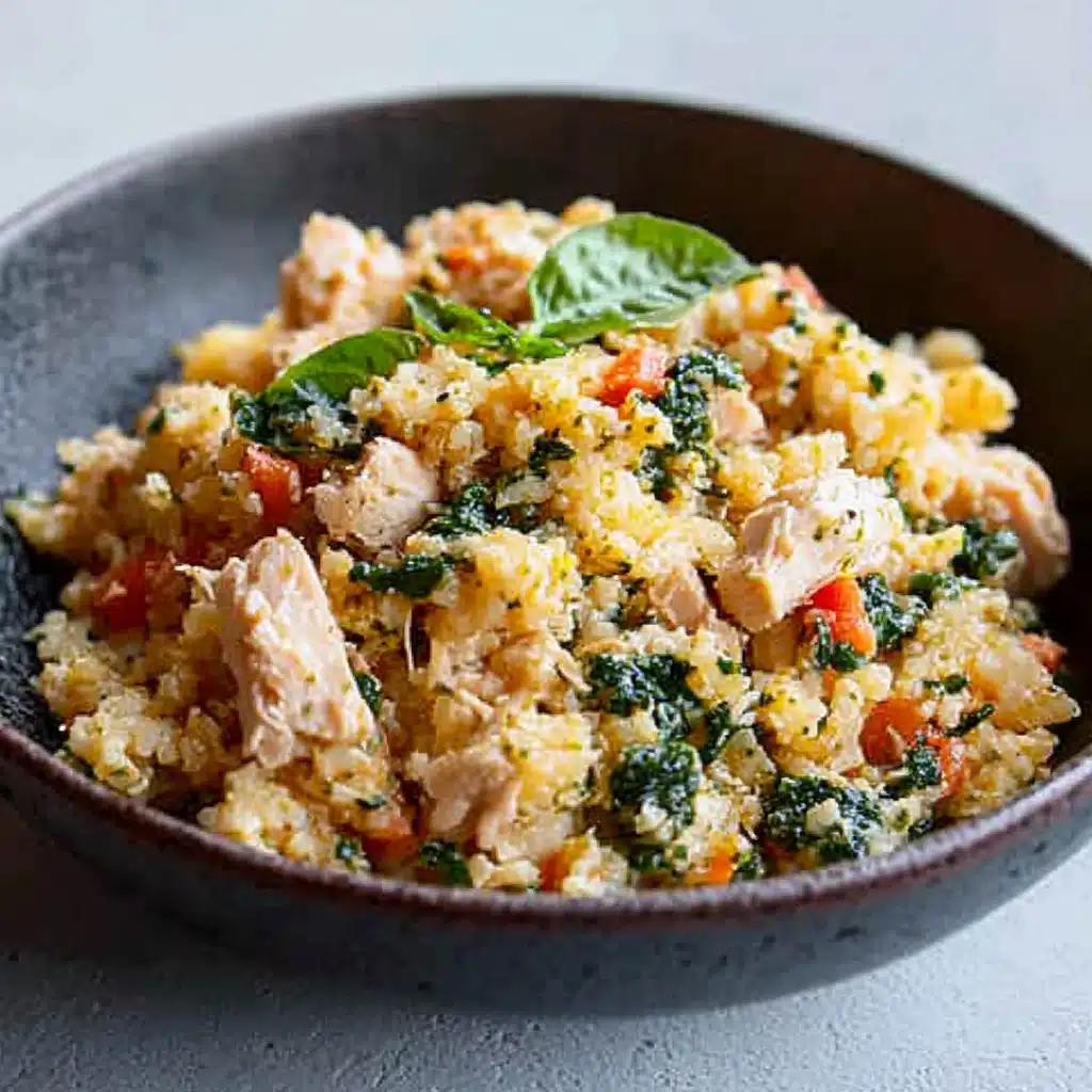 15-Minute Chicken Cauliflower Rice with Pesto