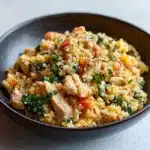 15-Minute Chicken Cauliflower Rice with Pesto