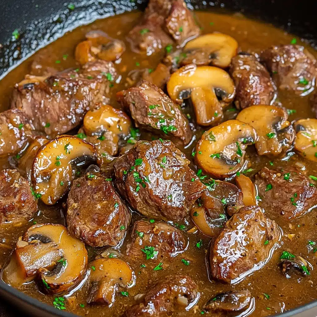 Beef Tenderloin Tips in Mushroom Gravy