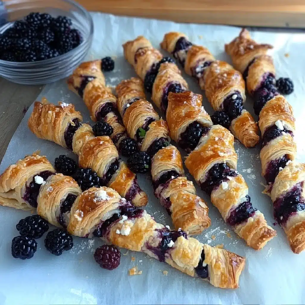 Blackberry Goat Cheese Puff Pastry Twists