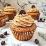 These Brown Butter Dirty Chai Cupcakes blend chai spice, espresso, and rich brown butter for the perfect fall baking treat.