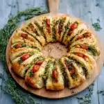 Cheesy Pesto Roll Wreath