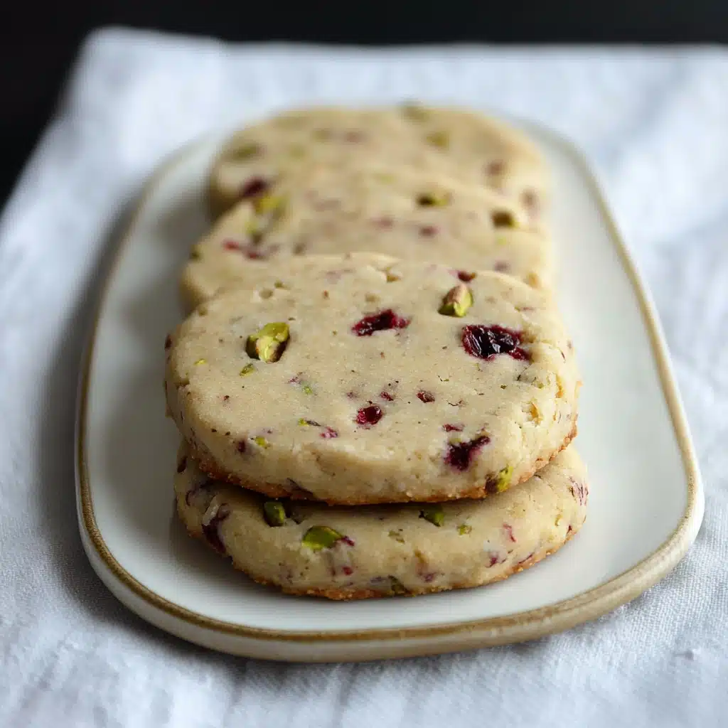 Cranberry Pistachio Shortbread Cookies