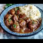 Crock Pot French Onion Meatballs