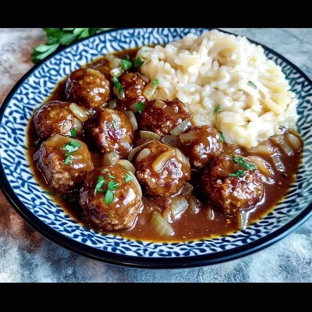 Crock Pot French Onion Meatballs