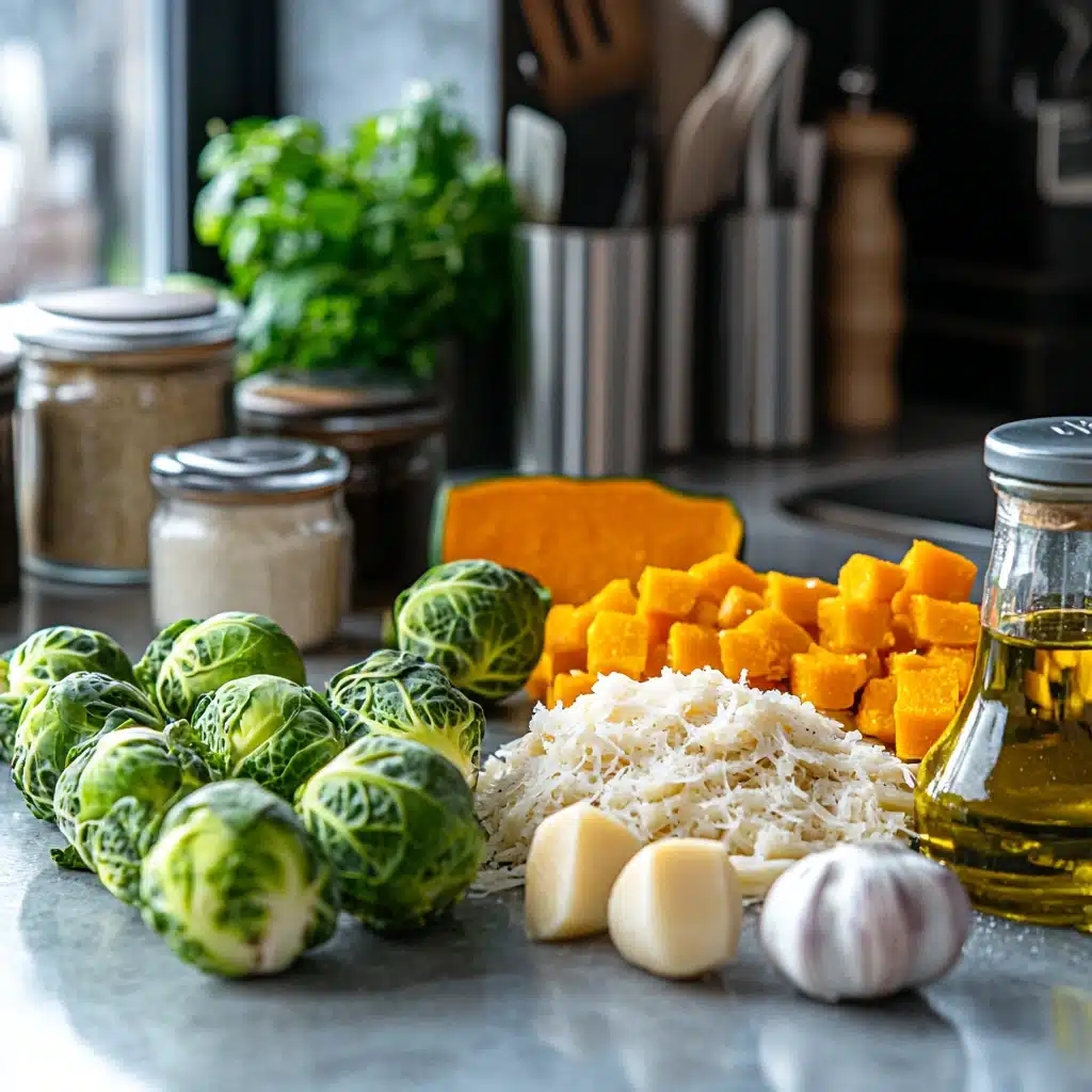 Brussels Sprouts & Butternut Squash Pasta